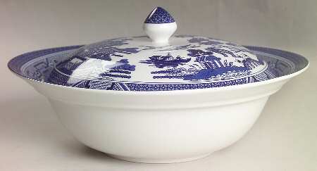 Willow Blue ("England 1883" Backstamp, China) Round Covered Vegetable