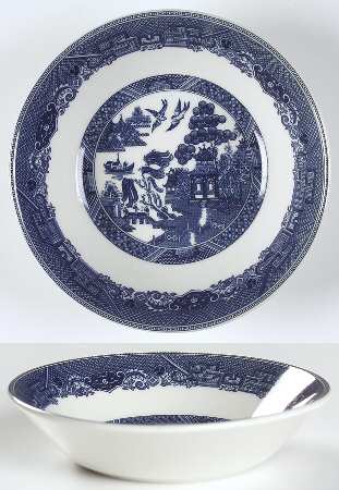Willow Blue ("England 1883" Backstamp, China) Fruit/Dessert (Sauce) Bowl