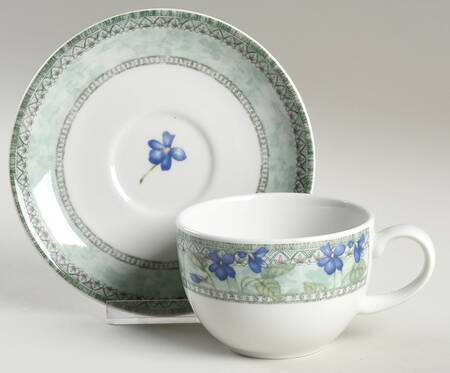Spring Floral Flat Cup & Saucer Set