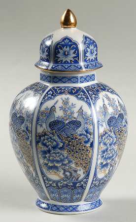 Royal Peacock Small Ginger Jar & Lid