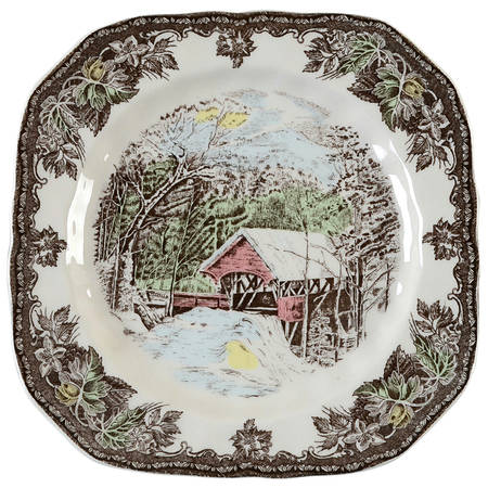 The Friendly Village ("England 1883" Backstamp) Square Salad Plate