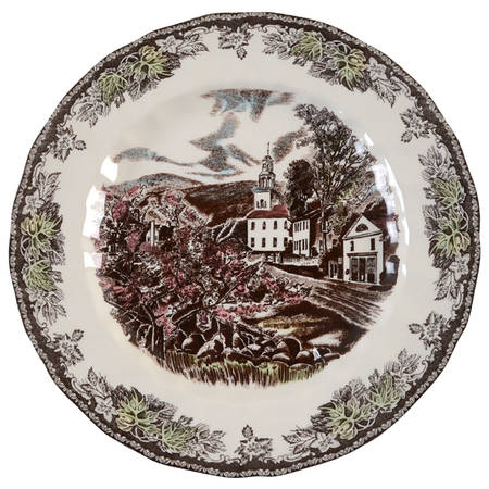 The Friendly Village ("England 1883" Backstamp) Buffet/Dinner Plate