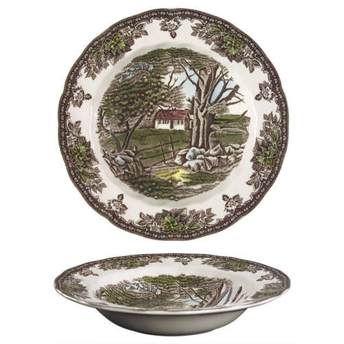 The Friendly Village ("England 1883" Backstamp) Rim Soup Bowl