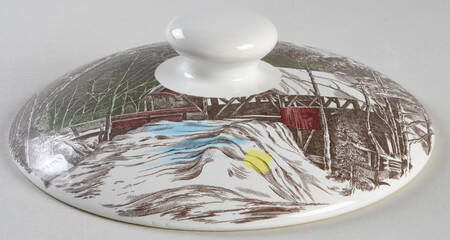 The Friendly Village ("England 1883" Backstamp) Lid for 2 Qt Round Covered Casserole