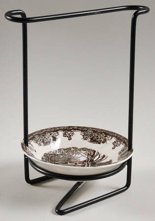 The Friendly Village ("England 1883" Backstamp) 8"-8 1/4" Salad Serving Set/Utensil Holder  HC