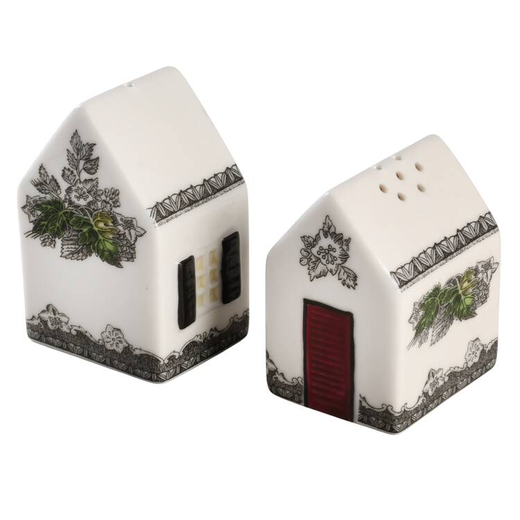 The Friendly Village ("England 1883" Backstamp) Salt & Pepper Set