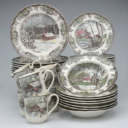 The Friendly Village ("England 1883" Backstamp) 32 Piece Set
