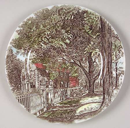 The Friendly Village ("England 1883" Backstamp) Canape Plate