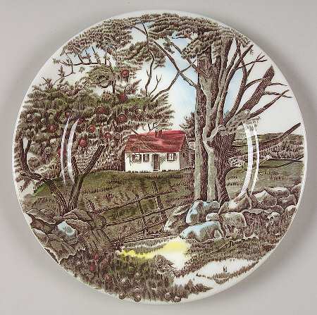 The Friendly Village ("England 1883" Backstamp) Canape Plate
