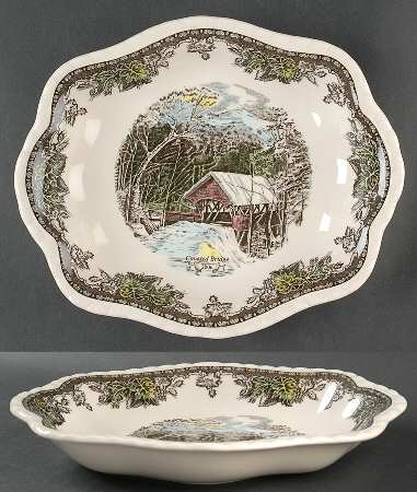 The Friendly Village ("England 1883" Backstamp) Annual 2006 Scalloped Dish