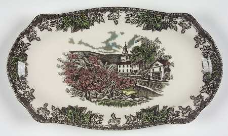 The Friendly Village ("England 1883" Backstamp) Large Sandwich Tray