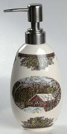 The Friendly Village ("England 1883" Backstamp) Lotion/Soap Dispenser
