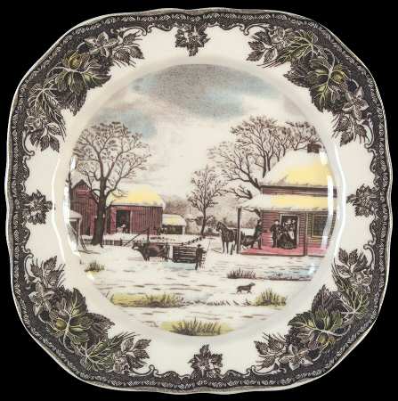 The Friendly Village ("England 1883" Backstamp) Square Salad Plate
