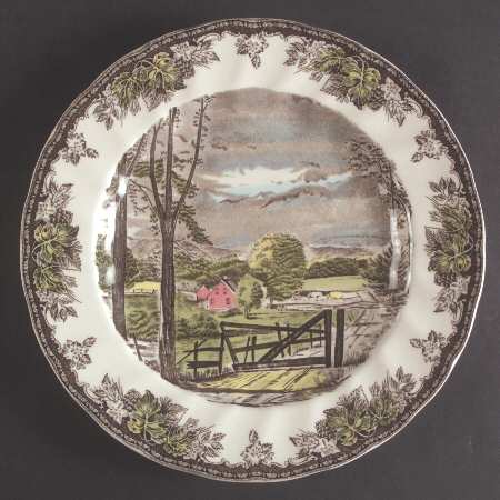 The Friendly Village ("England 1883" Backstamp) Buffet/Dinner Plate