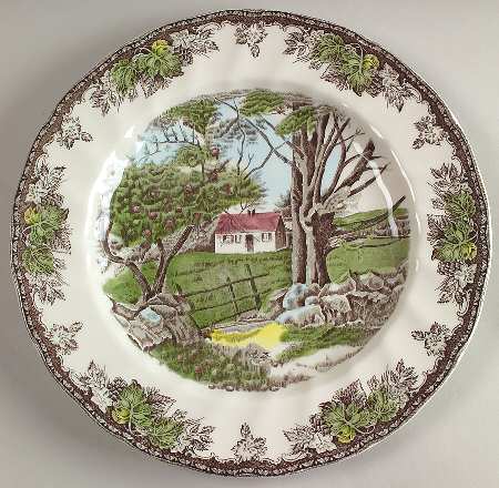 The Friendly Village ("England 1883" Backstamp) Buffet/Dinner Plate