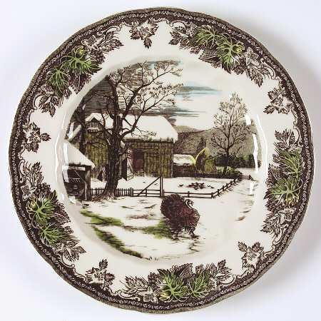 The Friendly Village ("England 1883" Backstamp) Luncheon Plate by Johnson Brothers