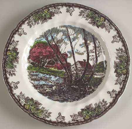 The Friendly Village ("England 1883" Backstamp) Buffet/Dinner Plate