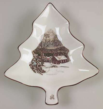 The Friendly Village ("England 1883" Backstamp) Small Tree Shaped Dish