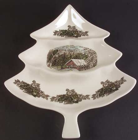 The Friendly Village ("England 1883" Backstamp) Tree Shaped Plate