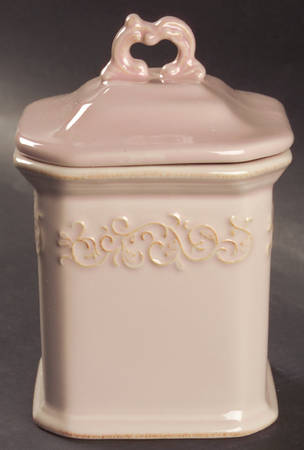Vintage Pink Small Canister & Lid