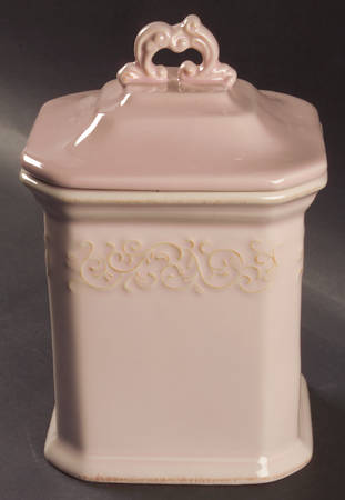 Vintage Pink Large Canister & Lid