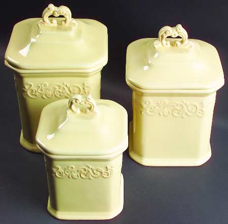 Vintage Yellow (Butter) (3 Piece) Canister Set (Box Set)