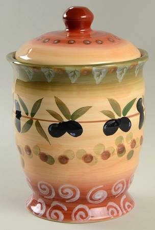 Tuscan Dreams (With Olives) Medium Canister & Lid