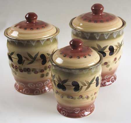 Tuscan Dreams (With Olives) (3 Piece) Canister Set (Box Set)