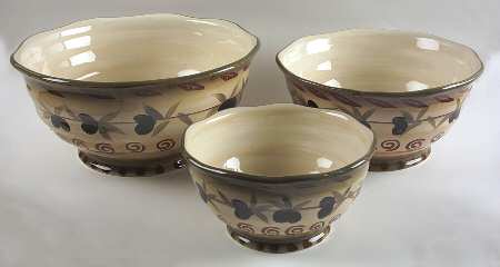 Tuscan Dreams (With Olives) (3 Piece) Mixing Bowl Set