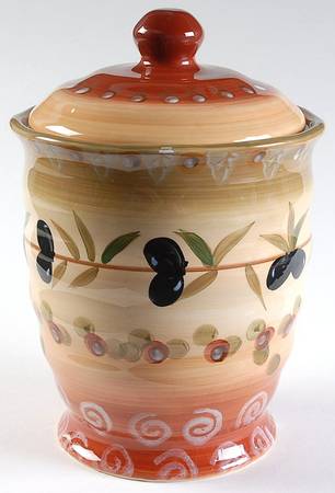 Tuscan Dreams (With Olives) Large Canister & Lid