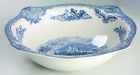 Old Britain Castles Blue (England 1883 Stamp) 10" Round Vegetable Bowl