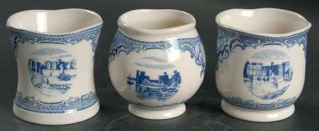 Old Britain Castles Blue (England 1883 Stamp) Votive Candleholder - Set of 3 Motifs