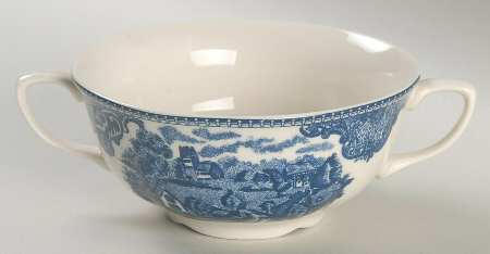 Old Britain Castles Blue (England 1883 Stamp) Flat Cream Soup Bowl