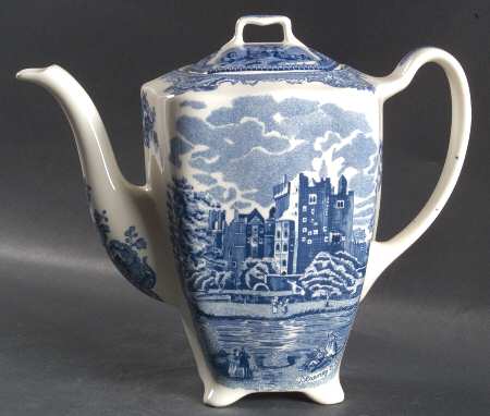 Old Britain Castles Blue (England 1883 Stamp) Coffee Pot & Lid by Johnson Brothers