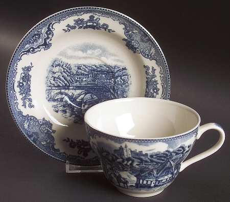Old Britain Castles Blue (England 1883 Stamp) Jumbo Cup & Saucer Set
