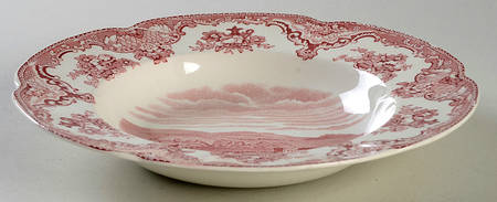 Old Britain Castles Pink (England 1883 Stamp) Rim Soup Bowl