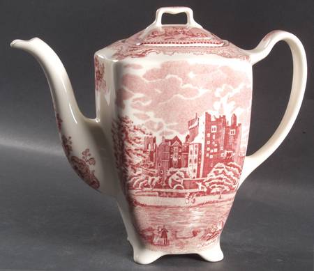 Old Britain Castles Pink (England 1883 Stamp) Coffee Pot & Lid