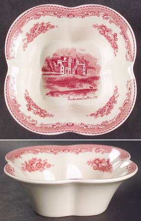 Old Britain Castles Pink (England 1883 Stamp) Open Candy Dish