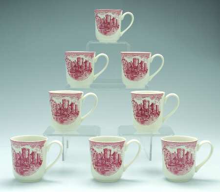 Old Britain Castles Pink (England 1883 Stamp) (Set of 8) Mug