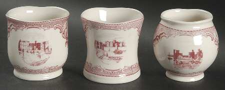 Old Britain Castles Pink (England 1883 Stamp) Votive Candleholder - Set of 3 Motifs