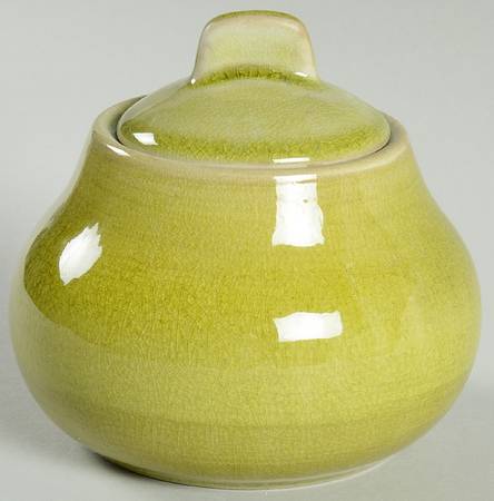 Tourron Tilleul (Avocado Green) Sugar Bowl & Lid