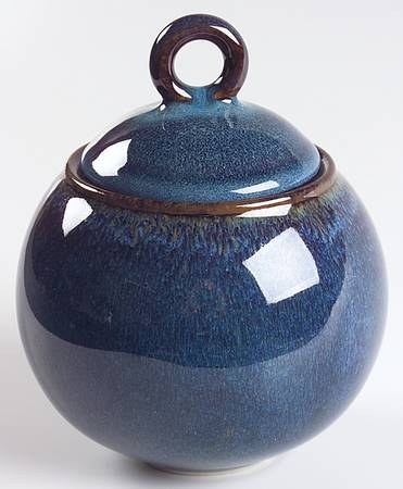 Tourron Indigo Sugar Bowl & Lid