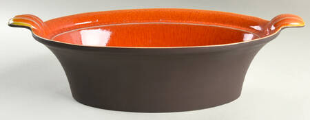 Tourron Orange 2 Quart Oval Covered Casserole No Lid