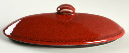 Tourron Cerise (Cherry, Dark Red) Lid for 1 Quart Oval Casserole