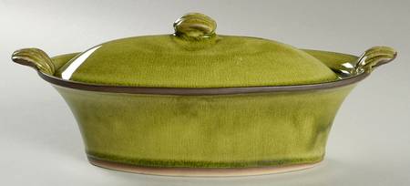 Tanga Tilleul Avocado Green 1 Quart Oval Covered Casserole