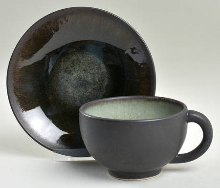 Samoa Vert (Green) Flat Cup & Saucer Set