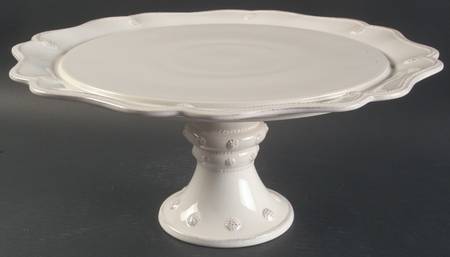 Berry and Thread Whitewash 16" Diameter Pedistal Cake Stand
