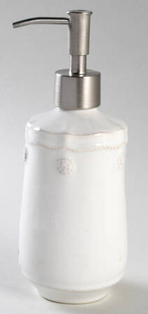 Berry and Thread Whitewash (2) Lotion/Soap Dispenser & Oval Tray Set
