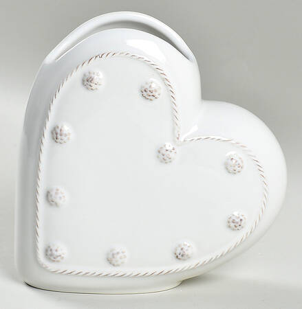 Berry and Thread Whitewash Heart Vase