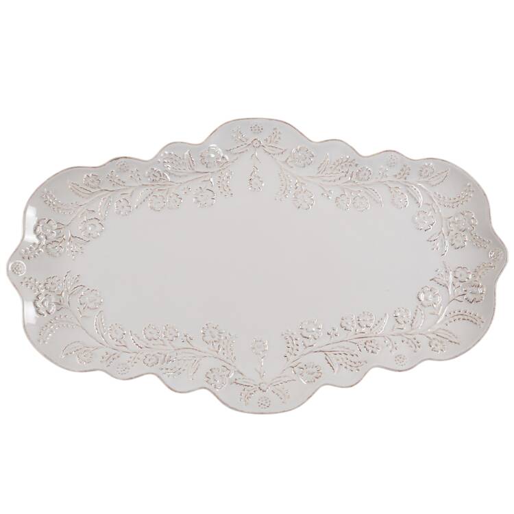 Berry and Thread Whitewash 15" Oval Serving Platter